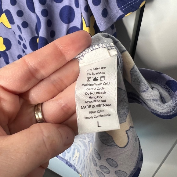 LulaRoe Minnie Mouse Disney Irma Tunic Top Women's Size Large - Picture 4 of 5